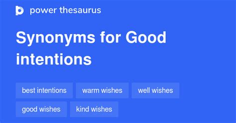 another word for good intentions|Best Of Intentions synonyms .